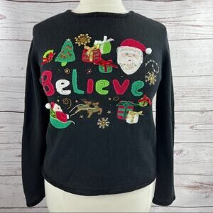 Tiara International Christmas Collection Believe Santa Sweater